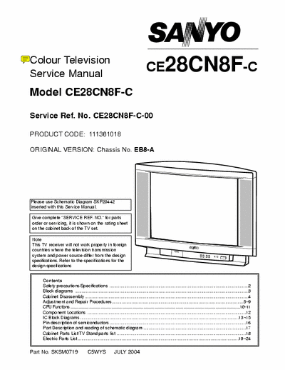 Sanyo CE28CN8F-C service manual:power supply with TN6Q04